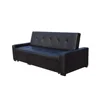 Seattle style multi purpose black leather sofa bed