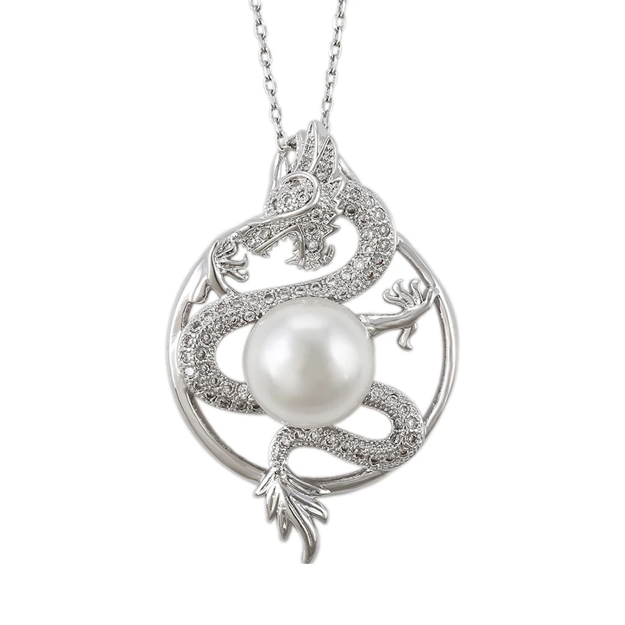 

32611-alloy jewelry manufacturer dragon tahitian shell necklace pendant