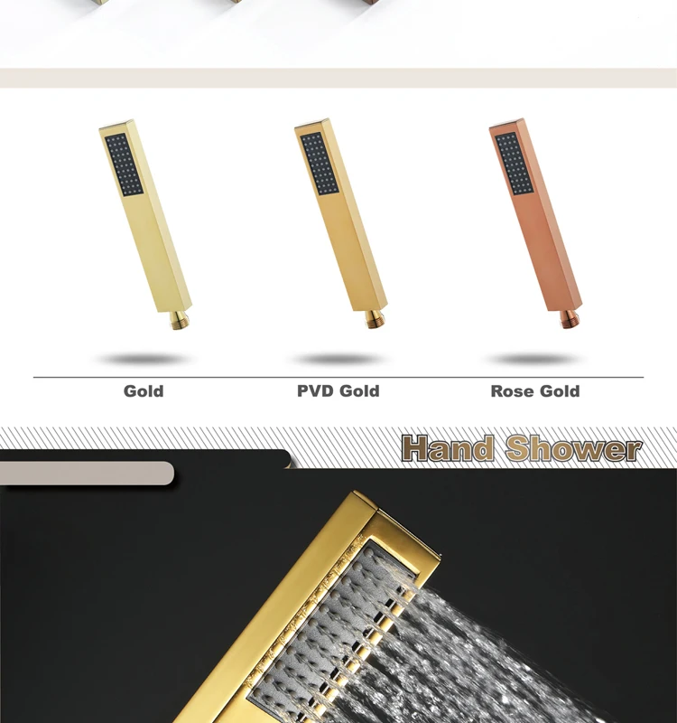 HIDEEP bath shower accessories gold bathroom hand shower head