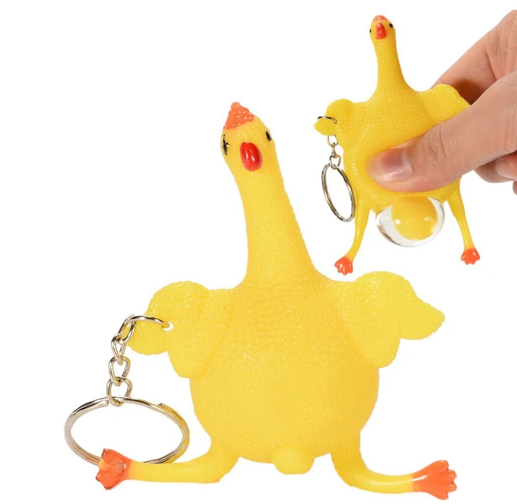 Yellow Rubber Pressure Release Cartoon Squeeze Lay Egg Anti Stress