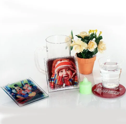 

sublimation coaster glass square rectangle transparent fashion custom mug coaster