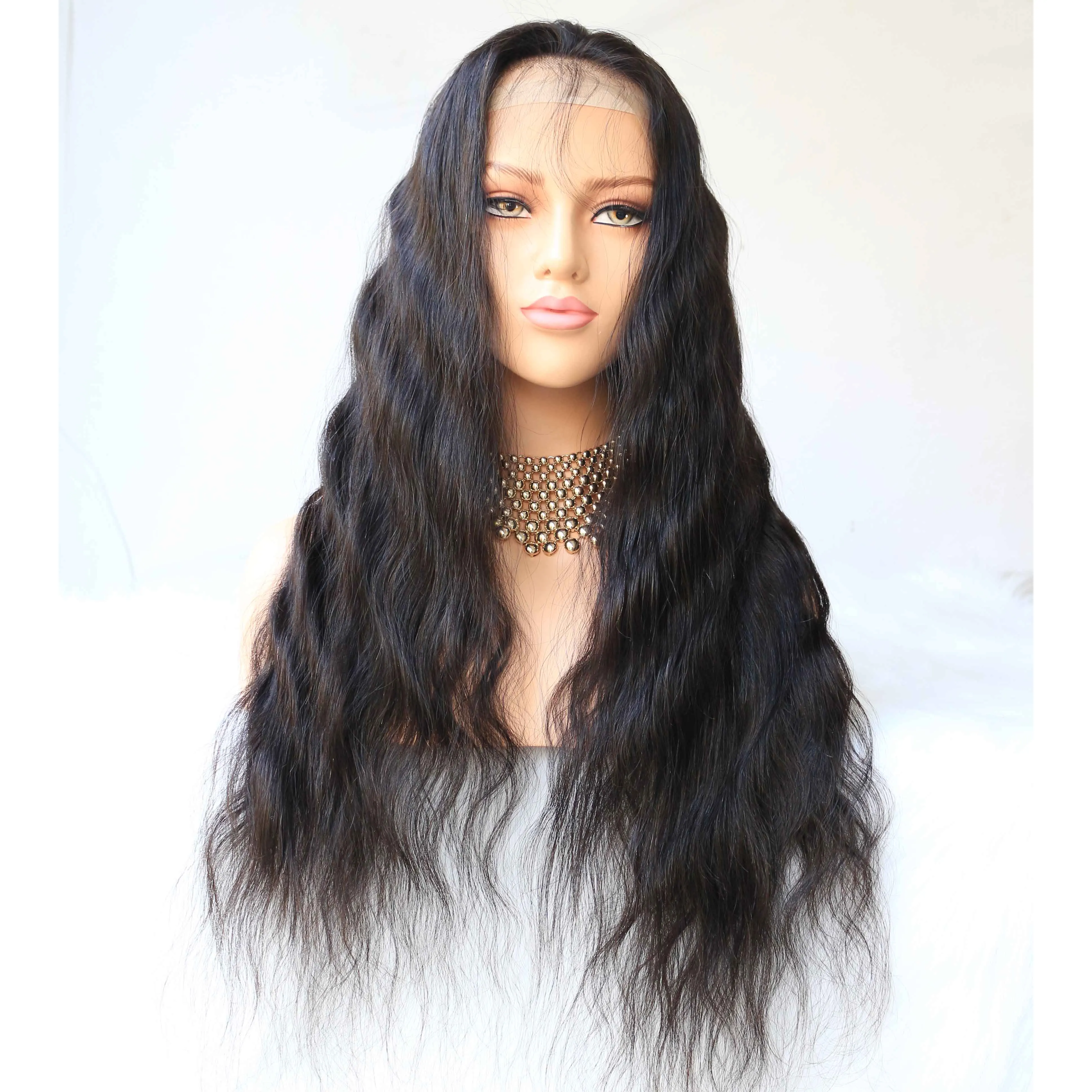 

Wavy Wave Natural Cheap 10A Grade Human Hair Lace front Wig