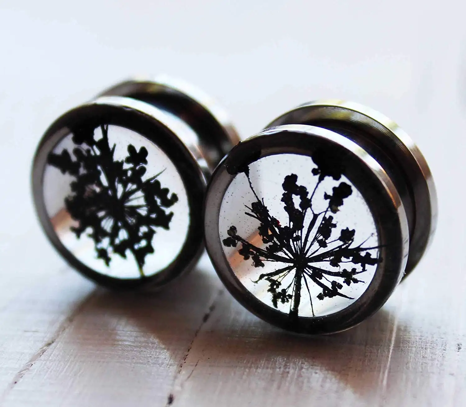 10 Gauge Tunnel Earrings Find Deals Get Quotations Pressed Flower Ear Weights Gothic Plug And Tunnel Gauge Real
