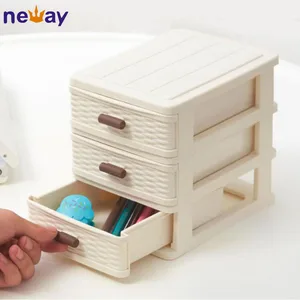 Desktop Stackable Stationery Storage 3 Layer Plastic Drawers Box