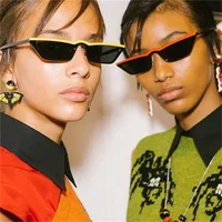 

Italy trendy brand design small frame sunglasses uv400 square cat eye glasses cheap wholesale women and men