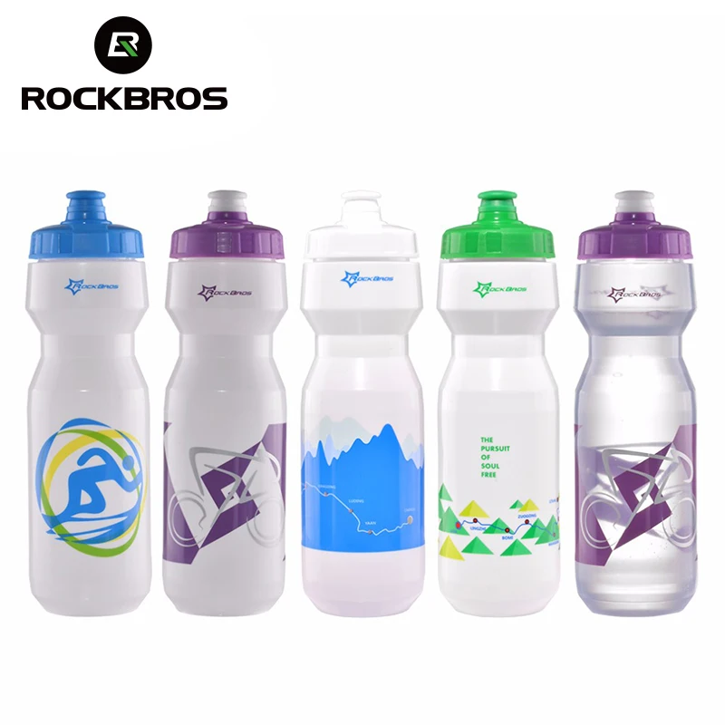 

ROCKBROS Bicycle Water Bottles 750ml Reusable with Dust Cover Portable Plastic MTB Bike Bottles