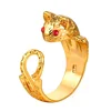 brass based 18k gold plated cat open ring