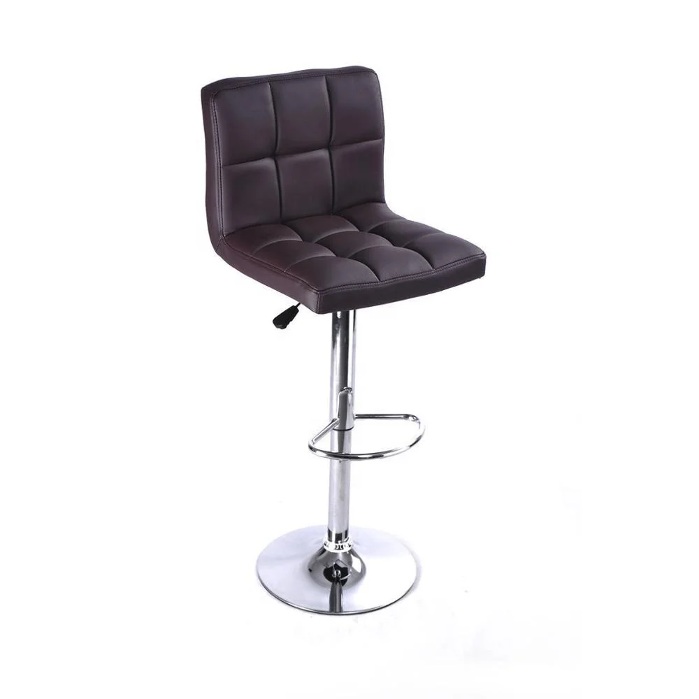 
Adjustable Bar Stools PU Leather Barstools Swivel Pub Chairs Black 