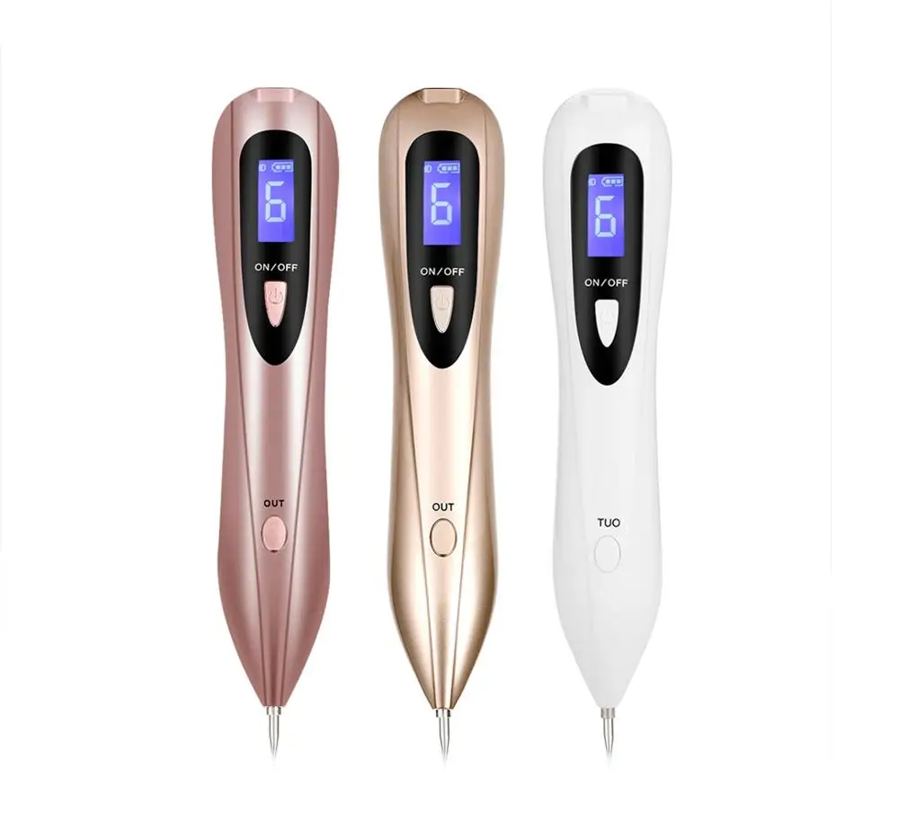 

Portable LCD Skin Care Tool Kits Spot Tattoo Freckle Removal Machine No Bleeding Mole Dot Removing Laser Plasma Pen Beauty Care, Pink, gold or customized