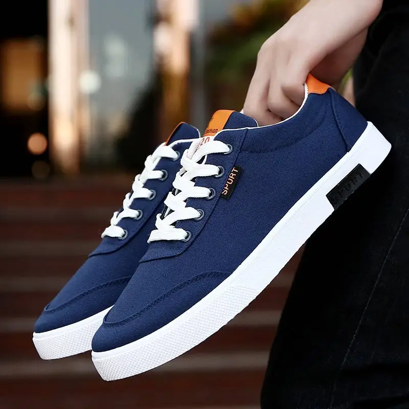 

Wholesale rubber casual shoes tops mens canvas, White, blue, black
