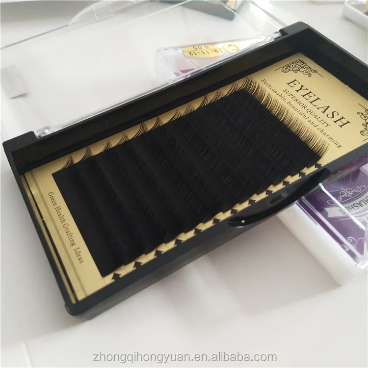 

Two Tips Ellipse Flat Eyelashes Extension Customer Logo or Brand Label OEM acceptable, Matt black
