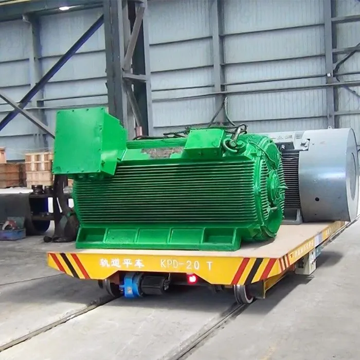 Heavy Duty Electric Rail Cart With Scissor Lift Platform Industry Use