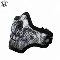 custom balaclava strike steel airsoft field woodland military army combat skull black half face paintball tactical mask