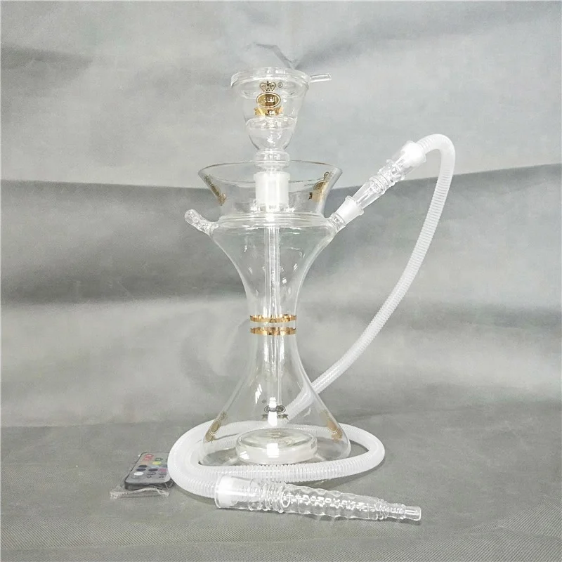 

best price m4 shisha all clear glass hookah with led al fahker hookah, Transparent