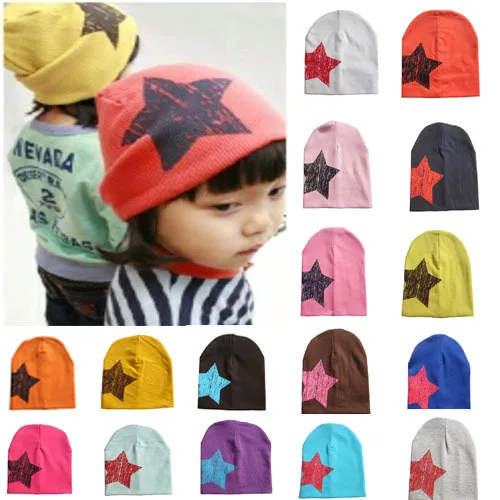 2016 Spring Summer Unisex Newborn Baby Boy Girl Toddler Infant Cotton Knitting Stars Hat Cap Beanie