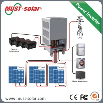 220vac Single Phase 9kw 12kw Solar Inverter Solar Hybrid System - Buy ...