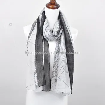white voile scarf