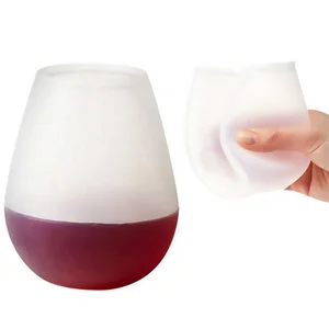 Image of Shenzhen HLX OEM Wholesale Food Grade Material Collapsible Silicone Wine Cup For Travel