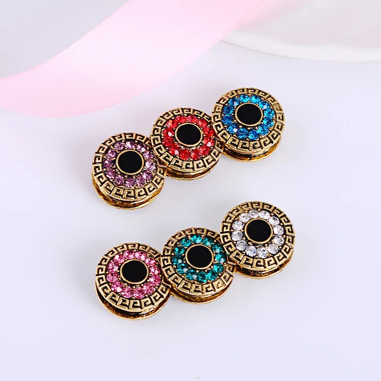 

Fashion Jewelry Classic Magnet Brooch Vintage Colorful Rhinestone Muslim Scarf Hijab Magnetic Brooch for women, Picture shows