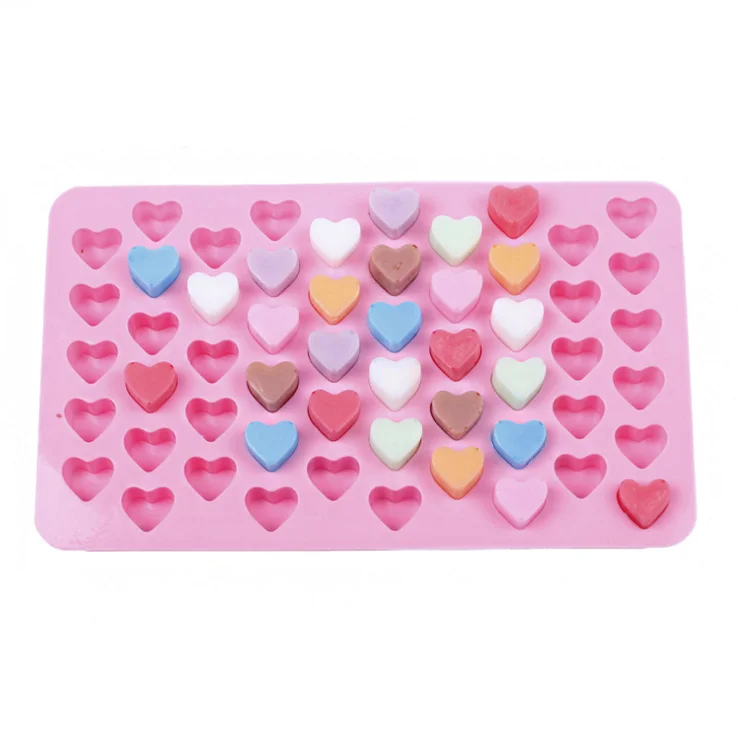 Novelty custom mini heart shape silicone ice cube tray chocolate mold