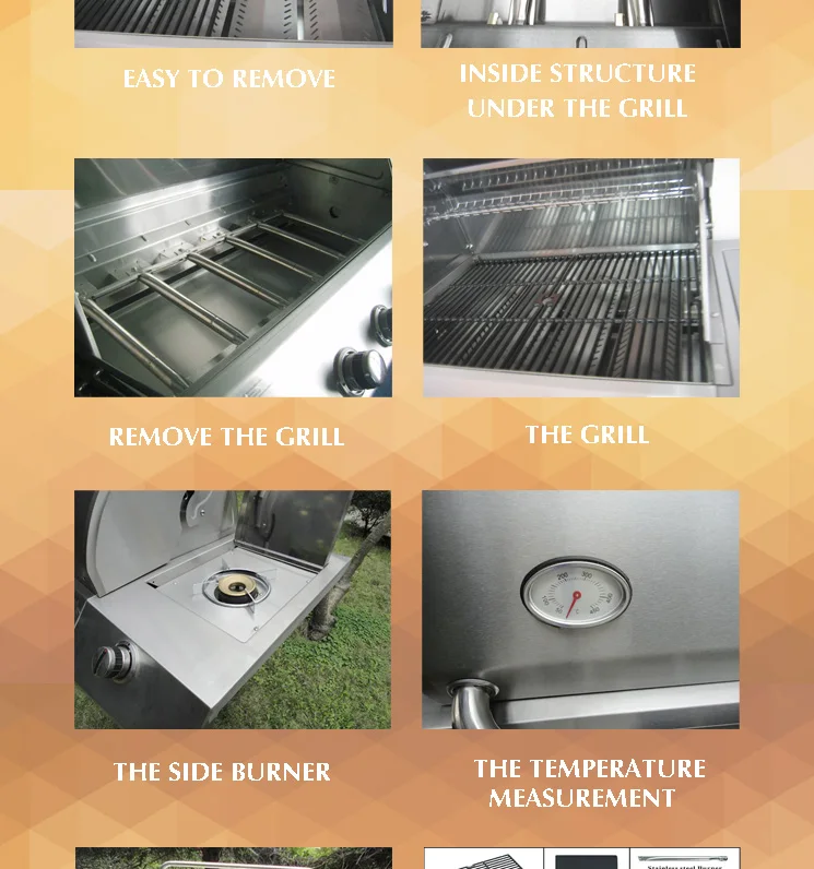 Good Reputation Quality Long Life Time CE Approved Stainless Steel Outdoor Gas BBQ Grill