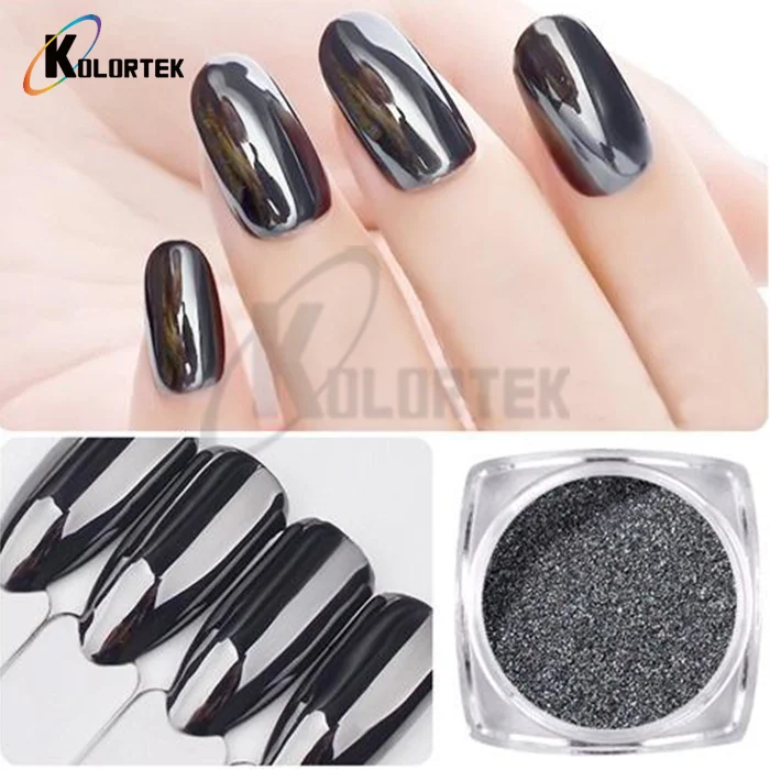 metallic black nail polish