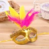 hot sale lady beautiful design pure color feather mask