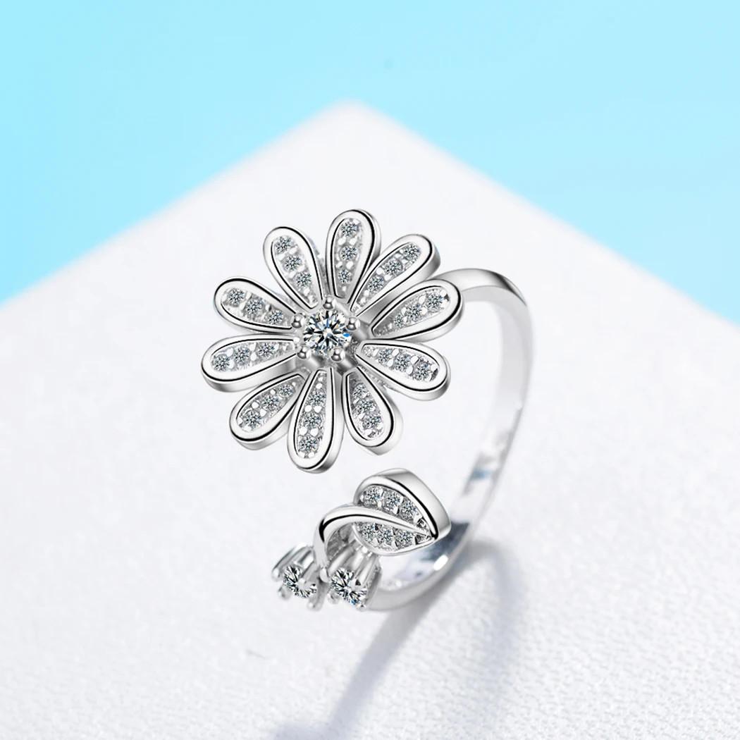 Children's Silver Flower Adjustable Ring —AUS Postage— Jewellery Sterling 925 