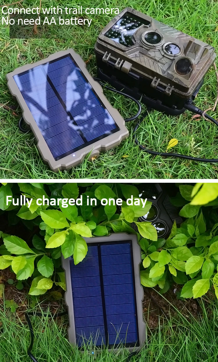 High Power Outdoor Ip66 Waterproof Hunting Camera Solar Panel Charger