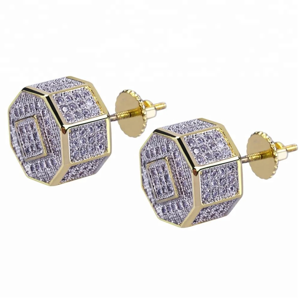 

Hot sale fashion zircon large round gold sliver round earring jewelry earring