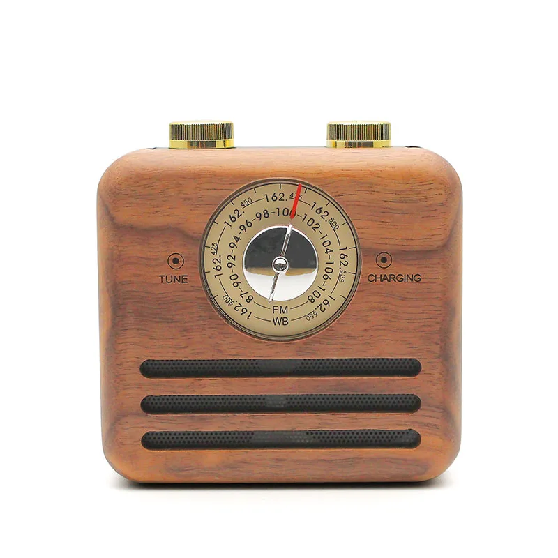 

Outdoor Exercise Handheld Essential Radio Rechargeable Battery Portable Bluetooth Speaker With Fm Radio, Wooden