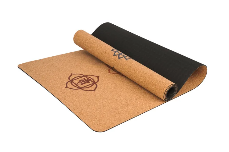 

Cork and rubber yoga mat, Wooden