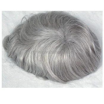 High Quality Indian Human Hair Men S Toupee Grey Full Lace Human