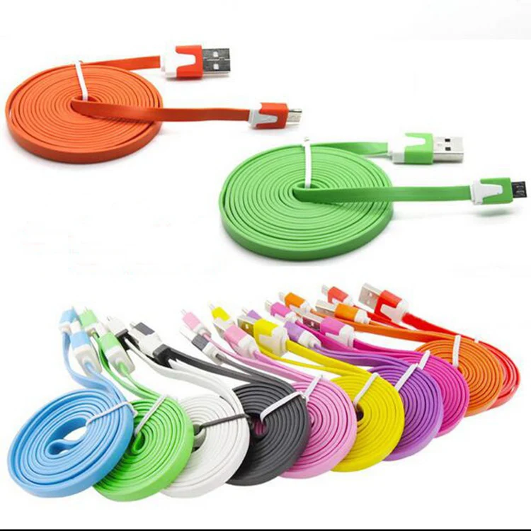 

1/2/3meter Colorful noodle usb charging cable for iphone/android
