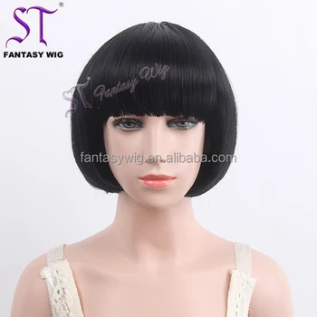 kids short black wig