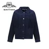 High Quality Women Corduroy Jacket with Fringes & Back Patches