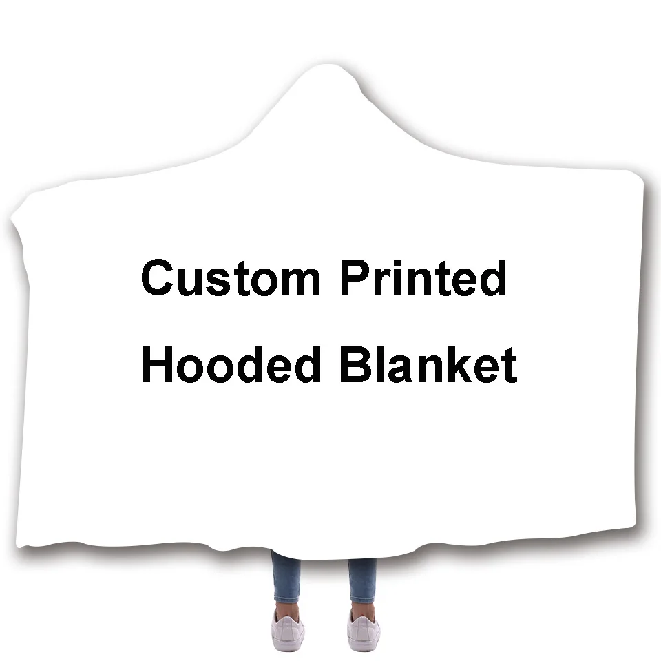 

Wholesale 3D Custom Printed Personalized Full Printing Your Photo Adult Fleece Women Hooded Blanket Adult