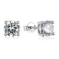 

2SHE Custom 925 sterling silver cubic zirconia stud earrings