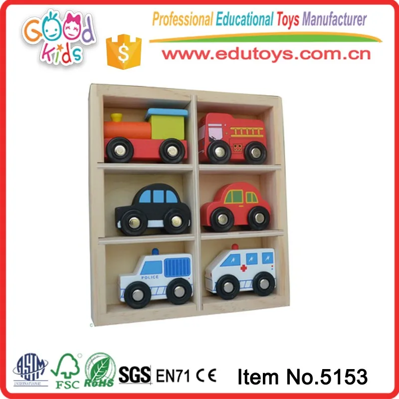 Educational Toys For 2 Year Olds,6pcs Wooden Train Cars In Wooden Box