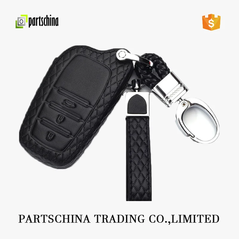 Interior Accessories Leather Rubber 2 Buttons Remote Car Key