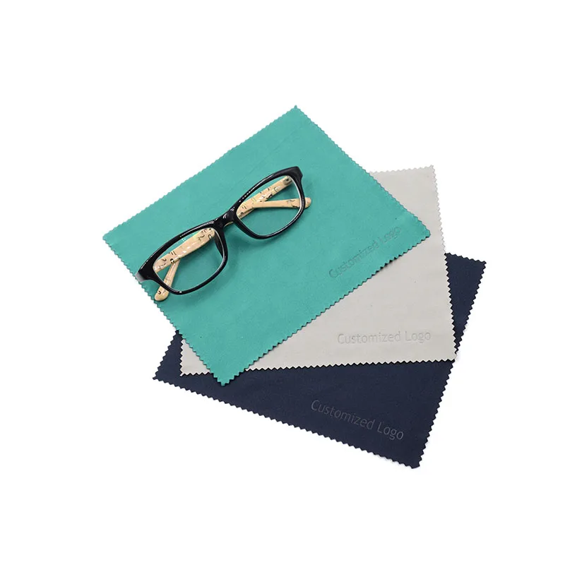 

Custom simple style microfiber glasses wiping cleaning cloth with designed embossing logo