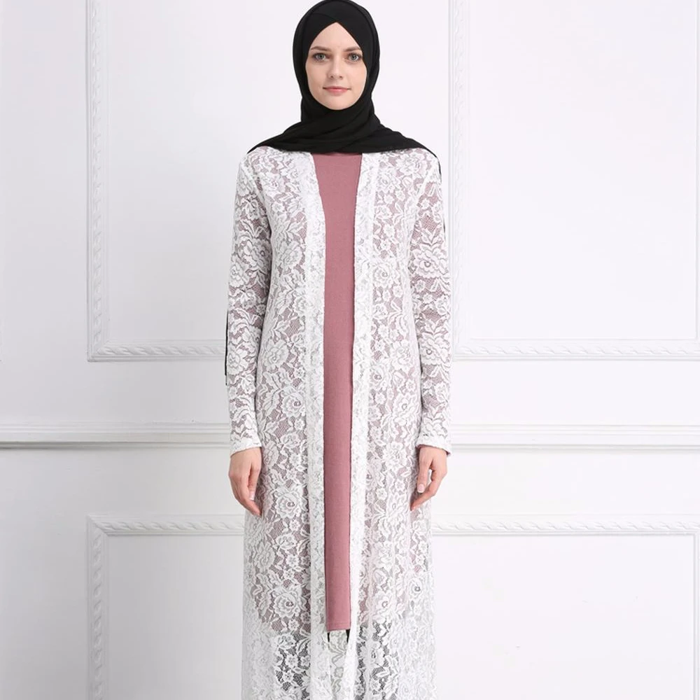 

New elegant abaya in dubai muslim jubah kimono for muslim, Green/red