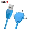 3 in 1 colorful candy pvc micro USB cable type C fast charger data sync USB charging cable for samsung LG phone