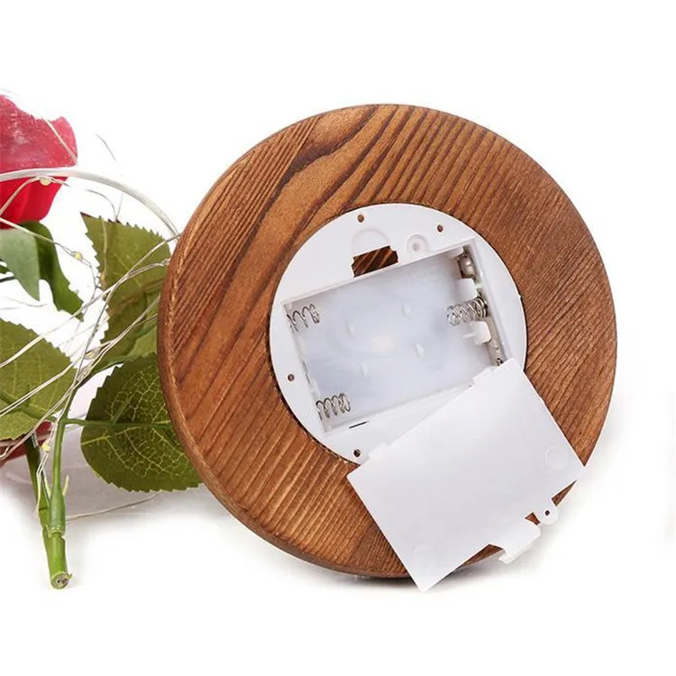 LEDYSH LED Beauty Rose and Beast Battery Powered Red Flower String Light Desk Lamp Romantic Valentine's Day Birthday Gift
