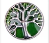 18-20MM Silver Roung Life Tree Snap Button With Green Enamel