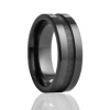 GROOVED CENTER BLACK RING BLANK CERAMIC RING FOR INLAY