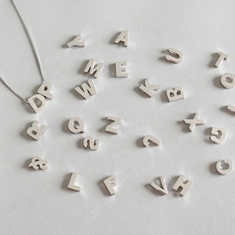 

Fashion 26 Alphabetic Letter Charm sterling silver necklace, Rose gold