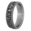 Expensive Gray Sandblasted Titanium Meteorite Inlay Mens Ring Rings for Men Women