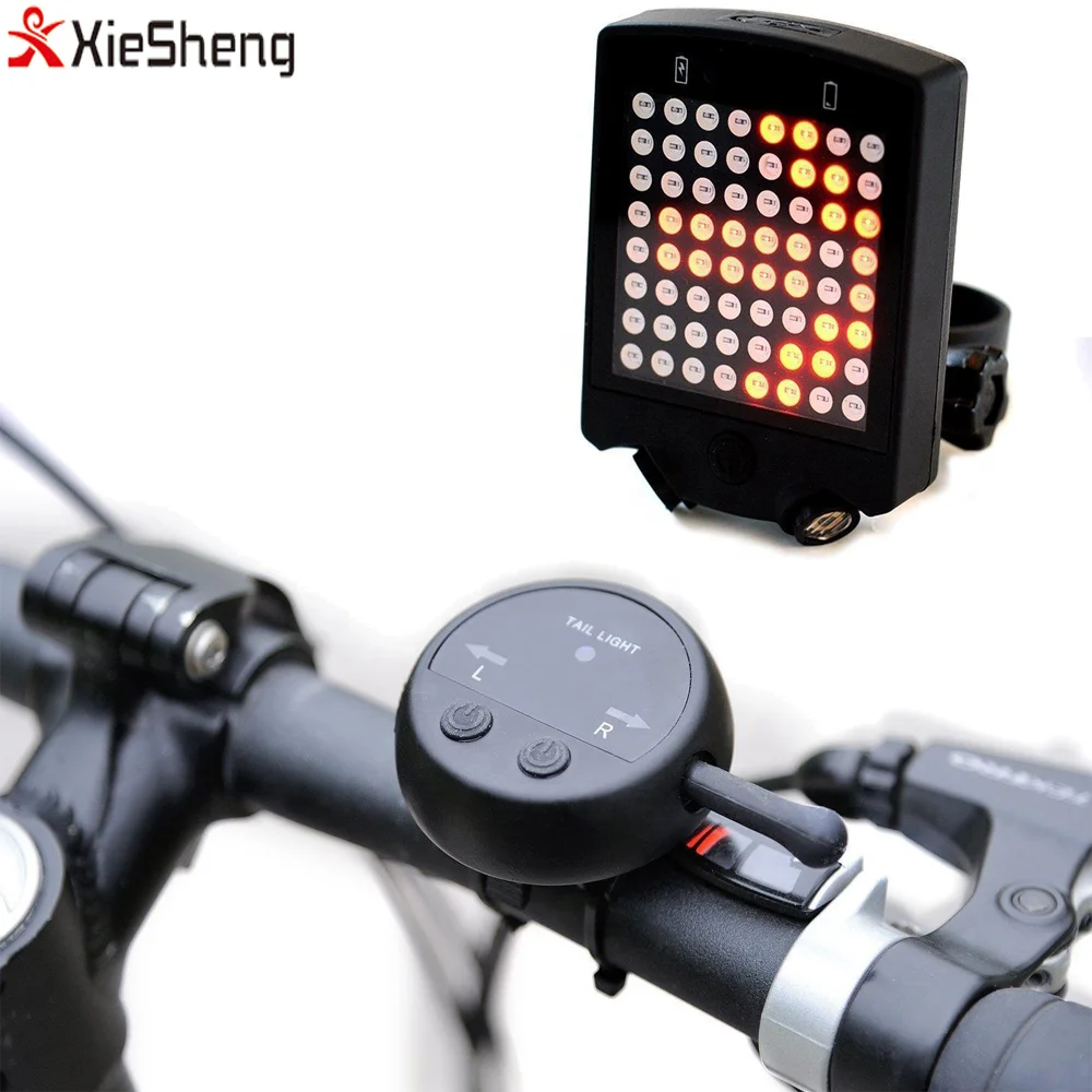 

Outdoor 64 LED Laser Bicycle Rear Tail Light USB Rechargeable With Wireless Remote Bike Turn Signals Safety Warning Light