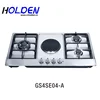 Combination cooking four burner stainless steel table top gas stove